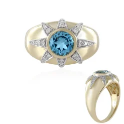 Schweizblauer Topas-Goldring (de Melo)