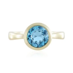 Schweizblauer Topas-Goldring (de Melo)