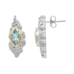 Schweizblauer Topas-Silberohrringe