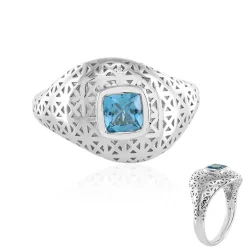 Schweizblauer Topas-Silberring