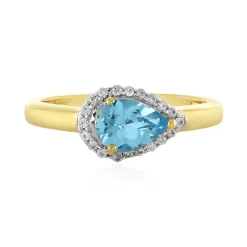 Schweizblauer Topas-Silberring