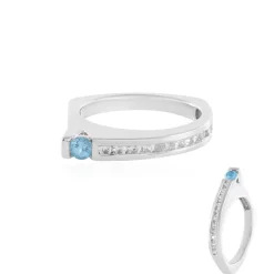 Schweizblauer Topas-Silberring