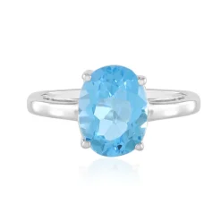 Schweizblauer Topas-Silberring