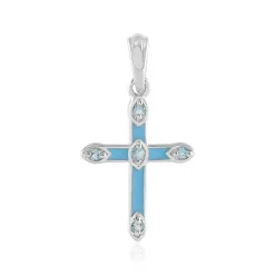 Schweizblauer Topas-Silberanhänger