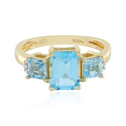 Schweizblauer Topas-Silberring