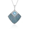 Schweizblauer Topas-Silberhalskette (Adela Silber)
