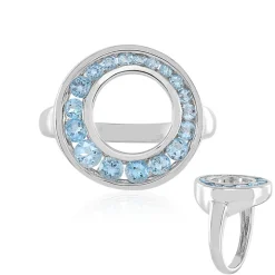 Schweizblauer Topas-Silberring