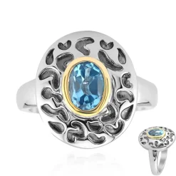 Schweizblauer Topas-Silberring (Remy Rotenier)