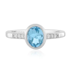 Schweizblauer Topas-Silberring