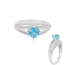 Schweizblauer Topas-Silberring