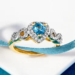 Schweizblauer Topas-Silberring