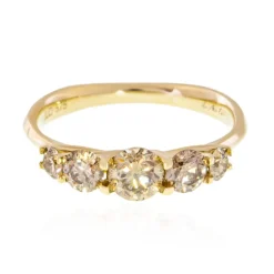 SI2 Argyle-Champagner-Diamant-Goldring (de Melo)