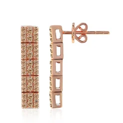 SI1 Argyle-Rose de France-Brillant-Goldohrringe