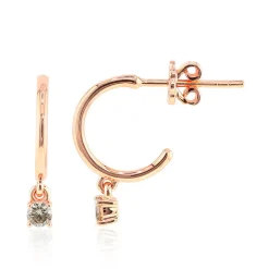 SI1 Argyle-Rose de France-Brillant-Goldohrringe