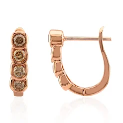 SI1 Argyle-Rose de France-Brillant-Goldohrringe