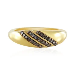 SI1 Champagner-Diamant-Silberring