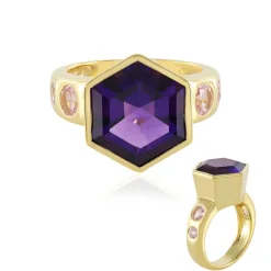Sibirischer Amethyst-Silberring (Adela Silber)