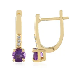 Sibirischer Amethyst-Silberohrringe