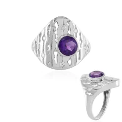 Sibirischer Amethyst-Silberring (SAELOCANA)
