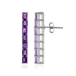 Sibirischer Amethyst-Silberohrringe