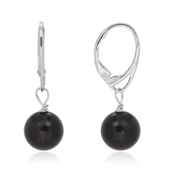 Silberglanz-Obsidian-Silberohrringe