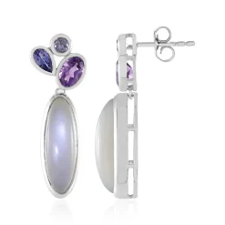 Silberner Mondstein-Silberohrringe (KM by Juwelo)