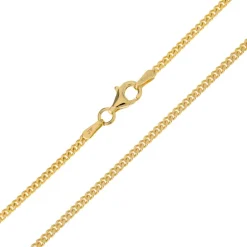 Silber-Panzerkette - 6,9 g - 45 cm - vergoldet