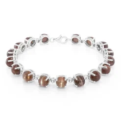 Skapolith-Katzenauge-Silberarmband