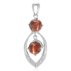 Skapolith-Katzenauge-Silberanhänger