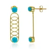 Sleeping Beauty-Türkis-Goldohrringe (Ornaments by de Melo)