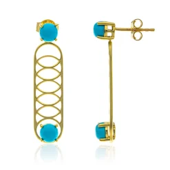 Sleeping Beauty-Türkis-Goldohrringe (Ornaments by de Melo)