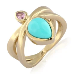 Sleeping Beauty-Türkis-Goldring (de Melo)