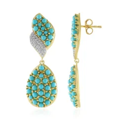 Sleeping Beauty-Türkis-Silberohrringe