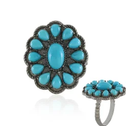 Sleeping Beauty-Türkis-Silberring