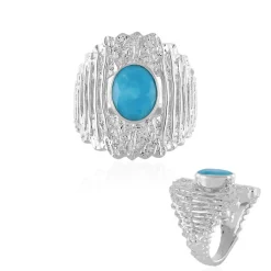 Sleeping Beauty-Türkis-Silberring (de Melo)