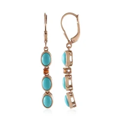 Sleeping Beauty-Türkis-Silberohrringe (KM by Juwelo)