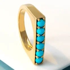 Sleeping Beauty-Türkis-Silberring