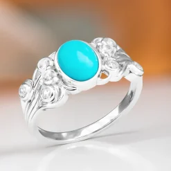 Sleeping Beauty-Türkis-Silberring