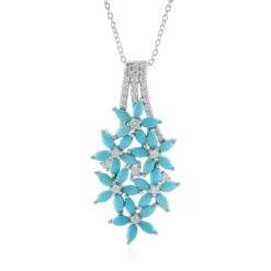 Sleeping Beauty-Türkis-Silberanhänger