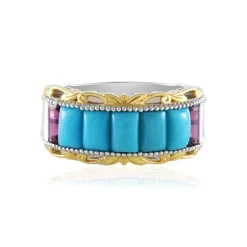 Sleeping Beauty-Türkis-Silberring (Gems en Vogue)