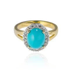 Sleeping Beauty-Türkis-Silberring