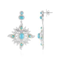 Sleeping Beauty-Türkis-Silberohrringe (Dallas Prince Designs)