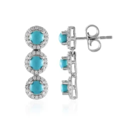 Sleeping Beauty-Türkis-Silberohrringe