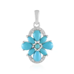 Sleeping Beauty-Türkis-Silberanhänger