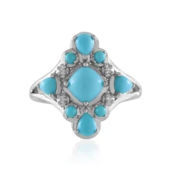 Sleeping Beauty-Türkis-Silberring