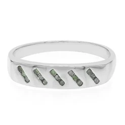 Smaragdgrüner Diamant-Silberring