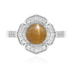 Sonnenstein-Katzenauge-Silberring