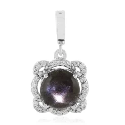 Sonnenstein-Katzenauge-Silberanhänger