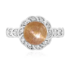 Sonnenstein-Katzenauge-Silberring