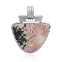 Sulawesi-Rhodonit-Silberanhänger (Bali Barong)